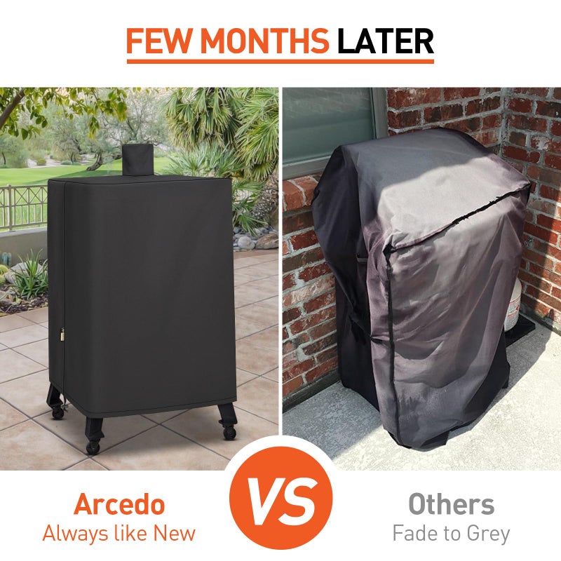 Arcedo Vertical Smoker Cover Compatible with Pit Boss Copperhead 4, 5, 7 Series, PBV4PS2, PBV4NX, Pro 4-Series, Heavy Duty Waterproof Outdoor Wood Pellet Grill Cover for PB 73550, Black - Image 4